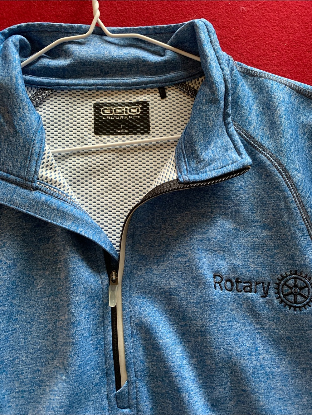 OGIO Heathered Light Blue Rotary Embroidered Quarter-Zip